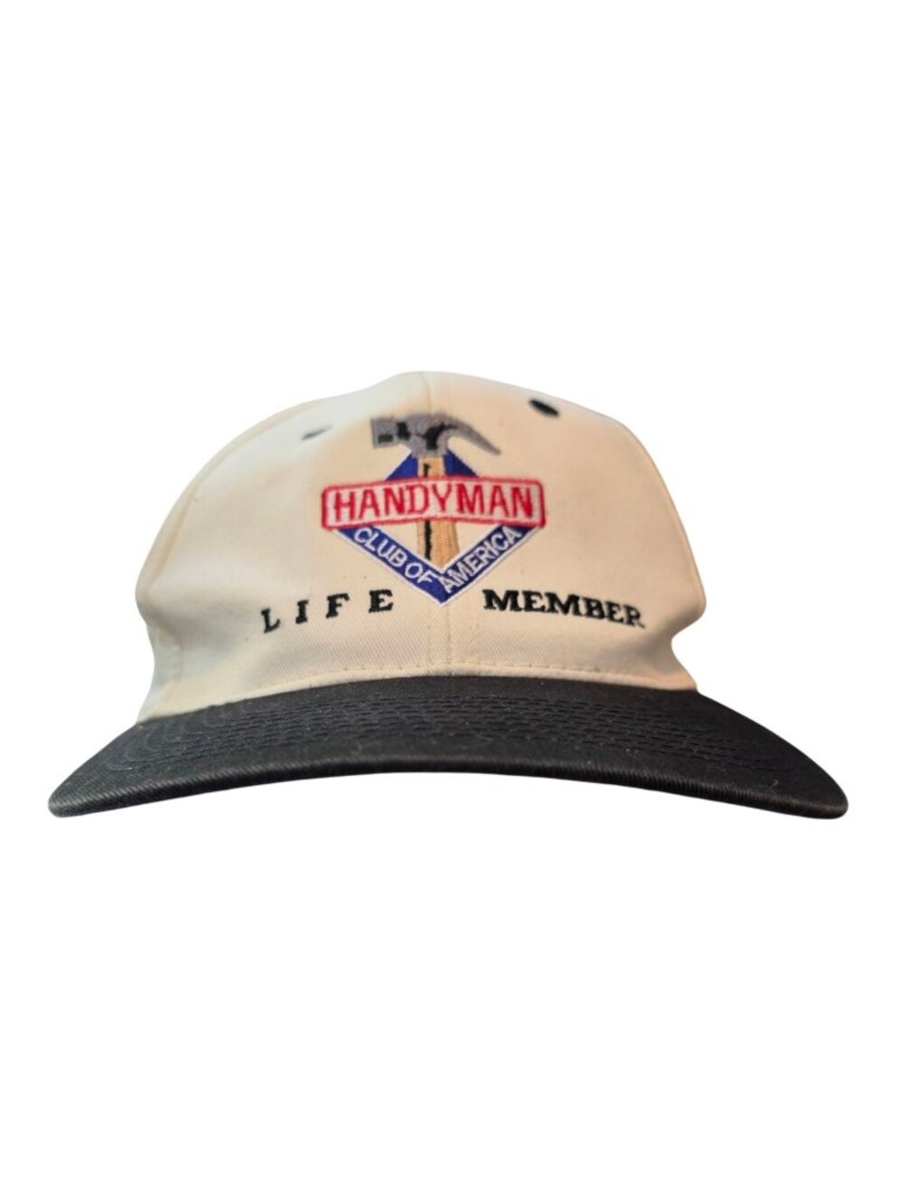 Snapback Hat Handyman Club Of America Life Member Beige Black Adjustable Cap